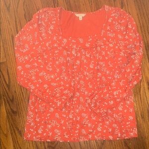 Lucky Brand Red Floral Blouse